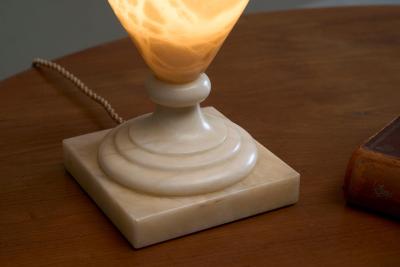 Large Mid Century Table Lamp in Alabaster Spain 1970s