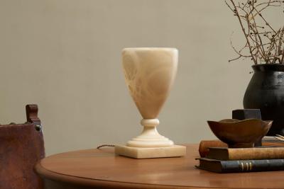 Large Mid Century Table Lamp in Alabaster Spain 1970s