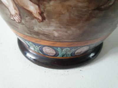 Large Mid Century painted Swedish vase