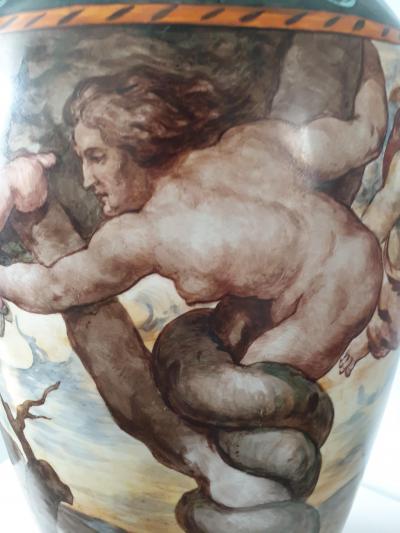 Large Mid Century painted Swedish vase