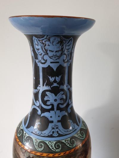 Large Mid Century painted Swedish vase
