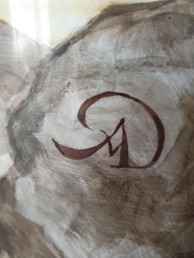 Large Mid Century painted Swedish vase