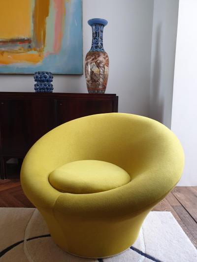 Large Mid Century painted Swedish vase