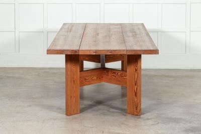 Large MidC English Pine Refectory Table Desk