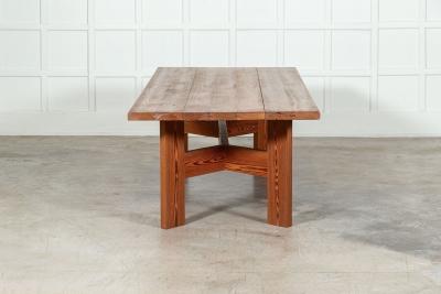 Large MidC English Pine Refectory Table Desk