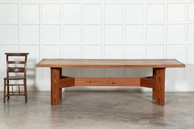 Large MidC English Pine Refectory Table Desk