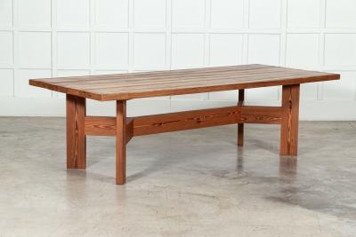 Large MidC English Pine Refectory Table Desk