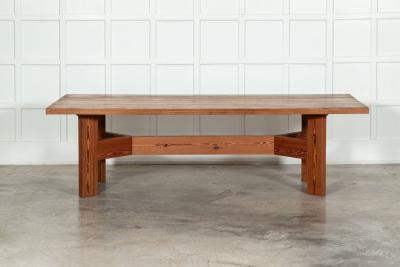 Large MidC English Pine Refectory Table Desk