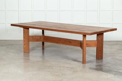 Large MidC English Pine Refectory Table Desk