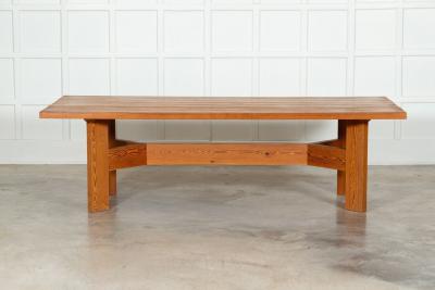 Large MidC English Pine Refectory Table Desk