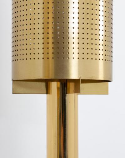 Large Midcentury Scandinavian Wall Sconces in Perforated Brass