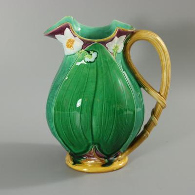 Large Minton Majolica Lily Jug Pitcher