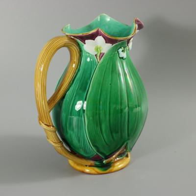 Large Minton Majolica Lily Jug Pitcher