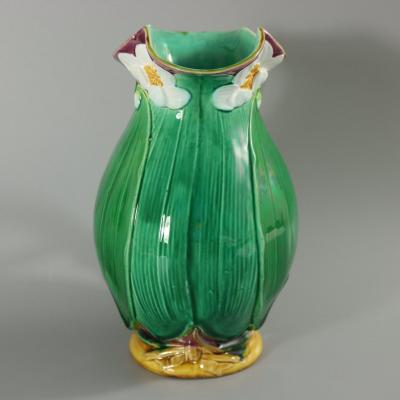Large Minton Majolica Lily Jug Pitcher