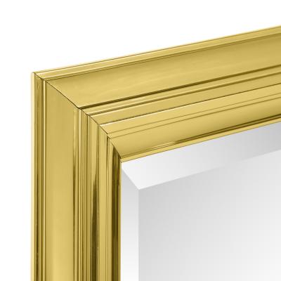 Large Mirror with Molded Polished Brass Frame 1970s