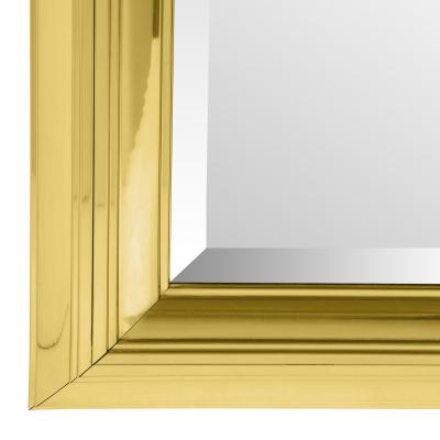 Large Mirror with Molded Polished Brass Frame 1970s