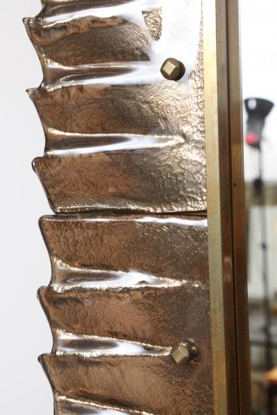 Large Modern Amber Murano Glass Mirror