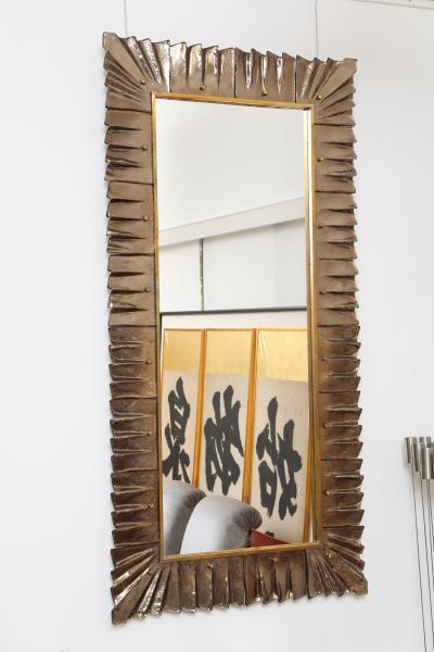 Large Modern Amber Murano Glass Mirror