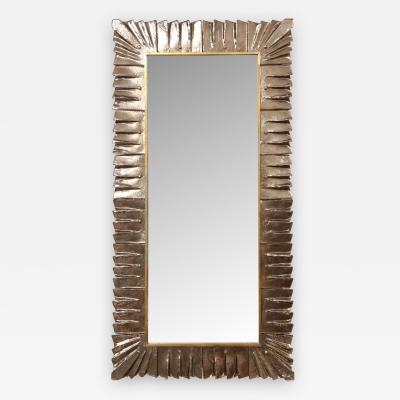 Large Modern Amber Murano Glass Mirror