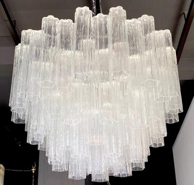 Large Modern Ice Tronchi Murano Glass Chandelier
