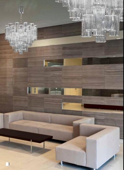 Large Modern Ice Tronchi Murano Glass Chandelier