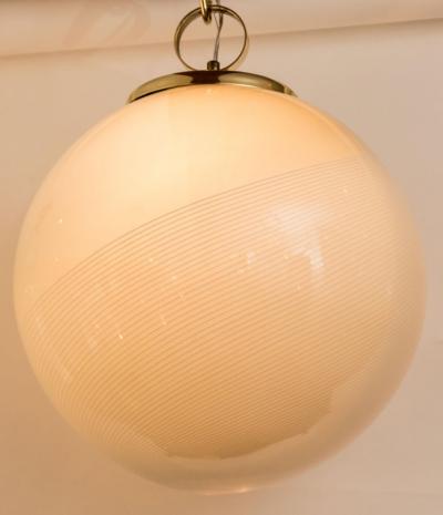Large Modern Italian Swirl Globe Ceiling Fixture 1960ca