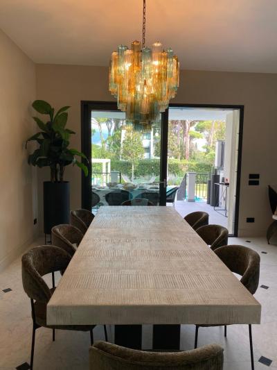 Large Modern Oval Shaped Multi Color Murano Glass Chandelier by Veneziani Arte