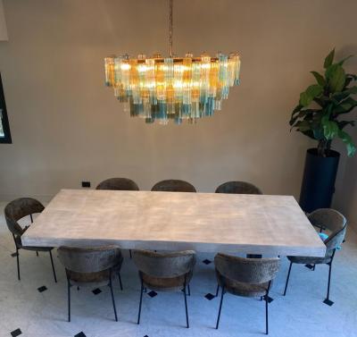 Large Modern Oval Shaped Multi Color Murano Glass Chandelier by Veneziani Arte