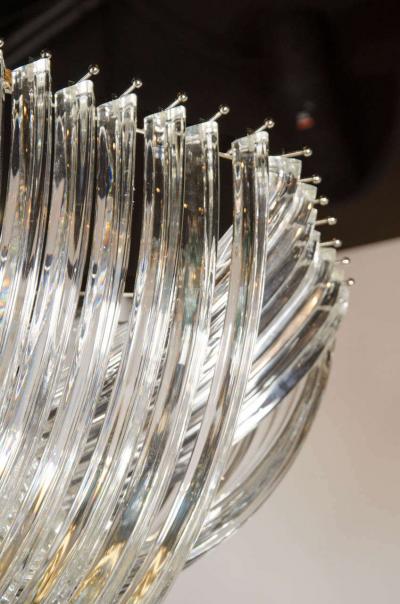 Large Modernist Murano Glass Ribbon Chandelier