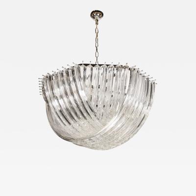 Large Modernist Murano Glass Ribbon Chandelier