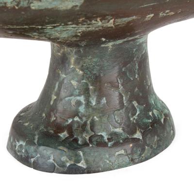 Large Modernist Patinated Bronze Hanukkah Menorah by Daniel Kafri