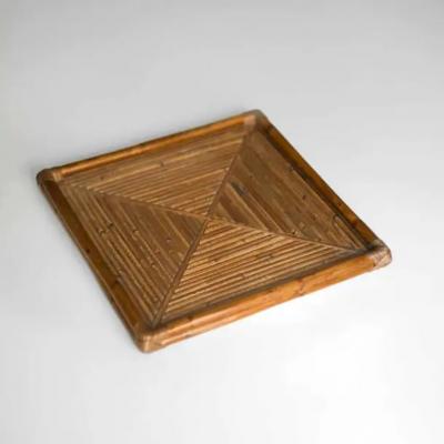 Large Molto bamboo tray with methacrylate shelf Italian artisanal production