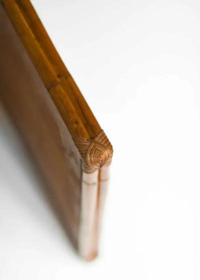 Large Molto bamboo tray with methacrylate shelf Italian artisanal production