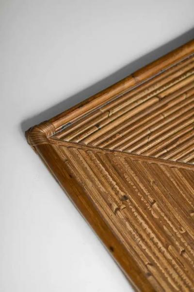 Large Molto bamboo tray with methacrylate shelf Italian artisanal production