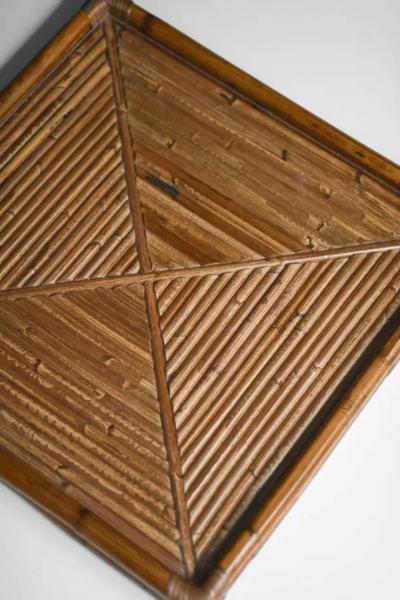 Large Molto bamboo tray with methacrylate shelf Italian artisanal production