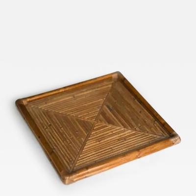 Large Molto bamboo tray with methacrylate shelf Italian artisanal production