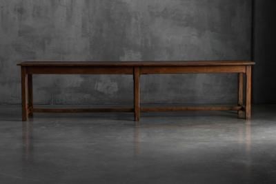 Large Monastic Console Table in Solid Oak France Mid 20th Century