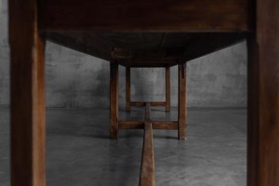 Large Monastic Console Table in Solid Oak France Mid 20th Century