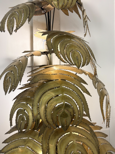 Large Monstera Floor Lamp attributed to Maison Jansen 1980s