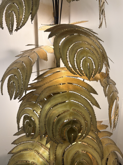 Large Monstera Floor Lamp attributed to Maison Jansen 1980s