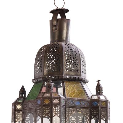 Large Moroccan Tin Lantern C 1960 