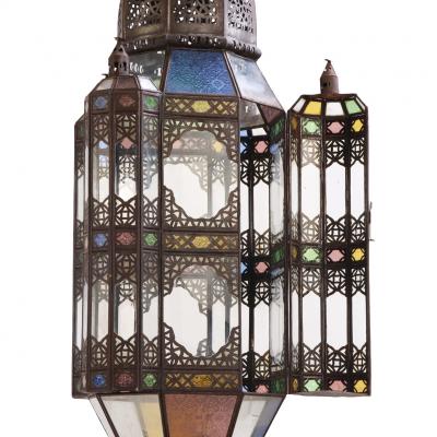 Large Moroccan Tin Lantern C 1960 
