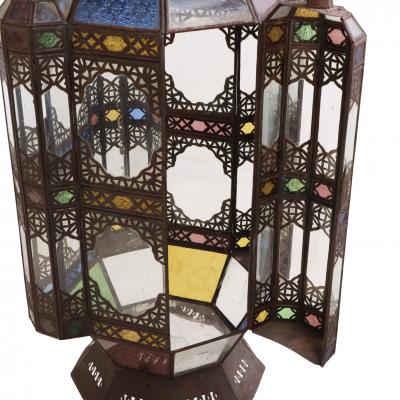 Large Moroccan Tin Lantern C 1960 