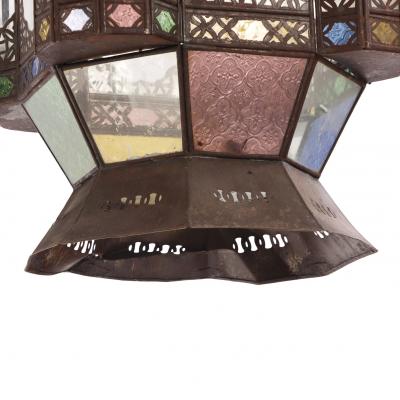 Large Moroccan Tin Lantern C 1960 
