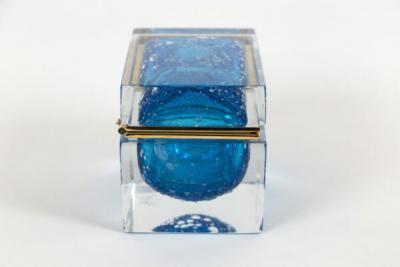 Large Murano Aquamarine Rectangular Box Contemporary