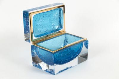 Large Murano Aquamarine Rectangular Box Contemporary