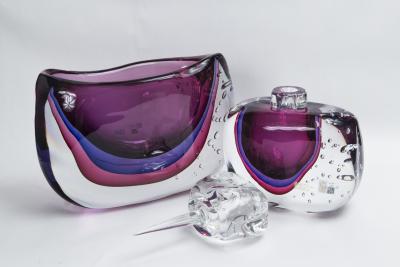 Large Murano Blown Amethyst Vase Contemporary