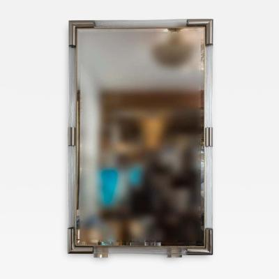 Large Murano Blown Reeded Nickel Mirror Contemporary