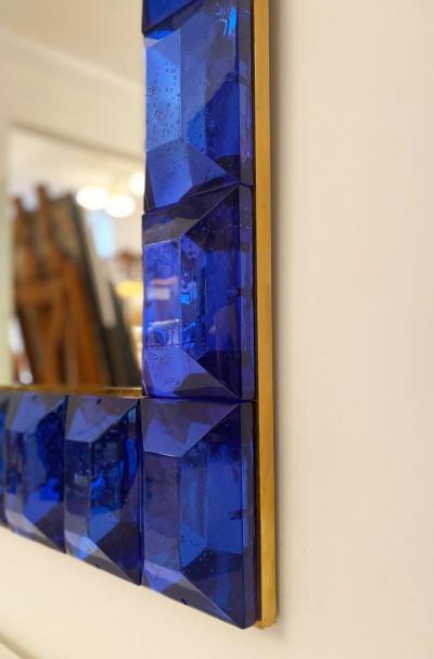 Large Murano Cobalt Blue Glass Diamond Pattern in Stock