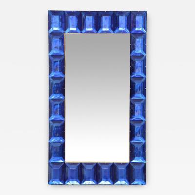 Large Murano Cobalt Blue Glass Diamond Pattern in Stock